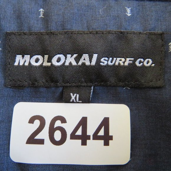 Molokai Surf Co.* Men's Short Sleeve‎ Button Down Straight Hem Fishbone Shirt~XL - Picture 3 of 13
